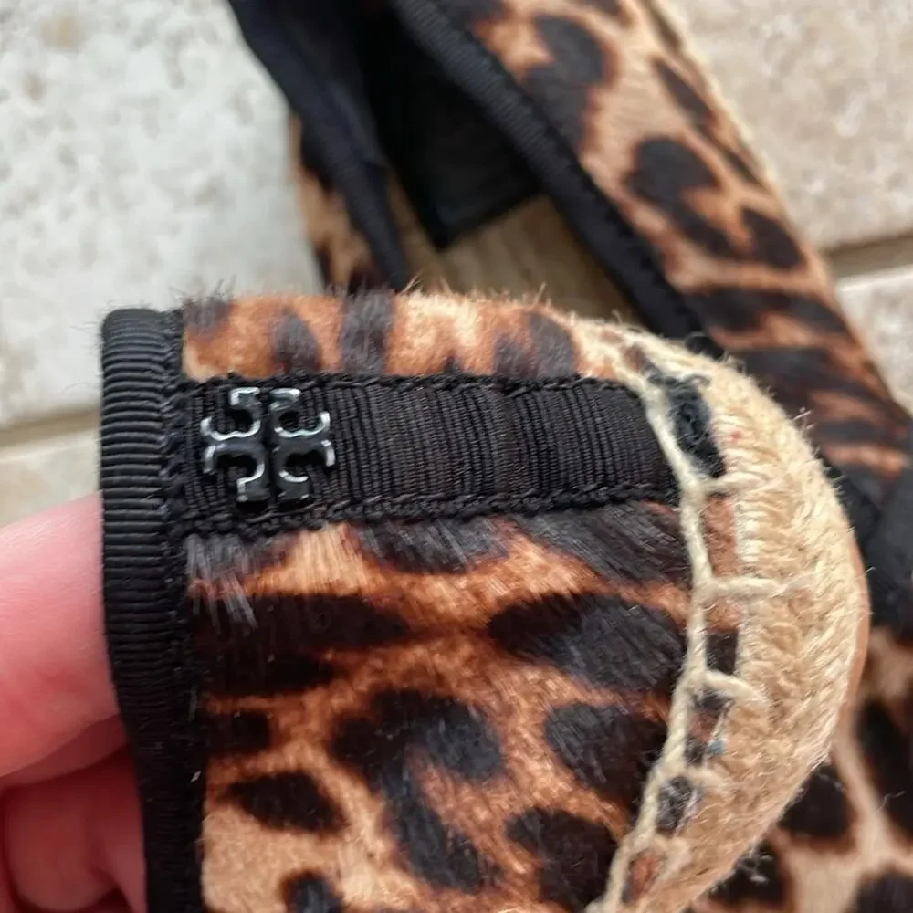 Tory Burch Leopard-print Calf Hair Espadrilles Flats